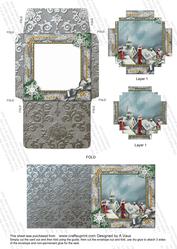 Rooftops Snow Mini Card Envelope Block Shaped Stacker Aio