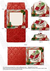 The Sleigh Holly Card Envelope Scallop Bottom Stacker Aio