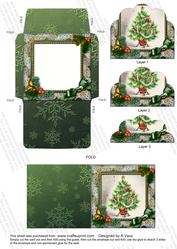 The Tree Holly Mini Card Envelope Scallop Bottom Stacker Aio