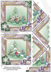 Carol Singers Snow 5in Scallop Triangle Corner Stacker