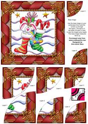 Rabbit in My Stocking 6 Inch Duo Corner Stack Card Front