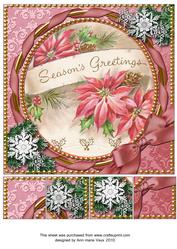 Pink Poinsettias Snow 8inch Picture Sheet