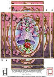 Two Tone Wedding Bells Spiral Edge Stacker 7x5in Card Front