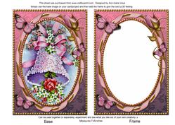 Two Tone Wedding Bells 7x5inch Picture Card Front and Frame