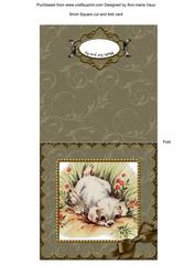 Cute Puppy Scallop 5inch Cut and Fold Card