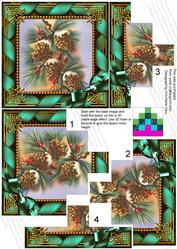 Pinecones Snow 5inch Square Bottom Castle Stacker