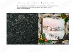 Snow Village Holly 5in Square Folded Picture Card