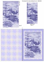Blue Snow Scene & Extra Toppers Card