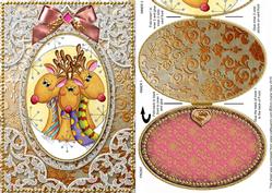 Reindeer Trio Christmas A5 Locket Card Front