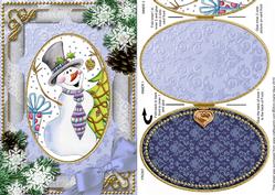 Snowman Snow Christmas A5 Locket Card Front