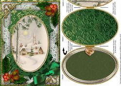 Winter Pub Holly Christmas A5 Locket Card Front