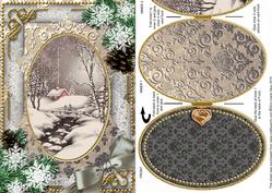 Christmas Winter Scene Snow A5 Locket Card Front