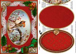 Robin 1 Holly Christmas A5 Locket Card Front