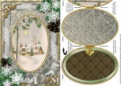 Christmas Winter Pub Snow A5 Locket Card Front