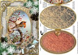 Christmas Robin 1 Snow A5 Locket Card Front