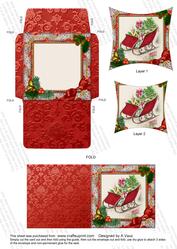 The Sleigh Holly 3in Mini Card Envelope Pointy Stacker Aio