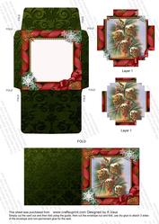 Pinecones Snow 3in Mini Card Envelope Block Stacker Aio