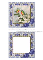 Christmas Blue Tits Ornate Card Base and Frame