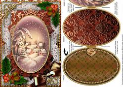 Snowy Village Holly A5 Locket Card Front