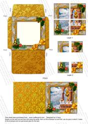 Angels Bell Pullin Holly 3in Mini Card Envelope 4 Corner Aio