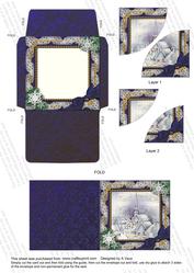 Blue Church Snow 3in Mini Card Envelope Duo Corner Aio