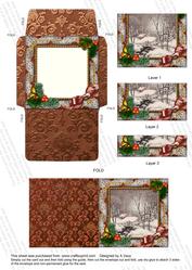 Winter Walk Holly 3in Mini Card Envelope Bottom Stacker Aio