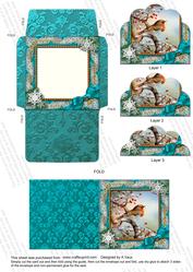 Robin 1 Snow 3in Mini Card Envelope Scallop Bottom Stack Aio