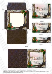 Snow Village Holly 3in Mini Card Envelope Bottom Stacker Aio