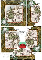 Village Scene One Edge Scallop Bottom Stacker