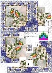 Christmas Blue Tits 5inch Square Bottom Castle Stacker