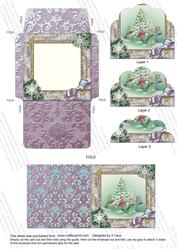Carol Singers Snow Card Envelope Scallop Bottom Stacker Aio