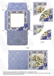Christmas Blue Tits Card Envelope 2 Corner Stacker Aio