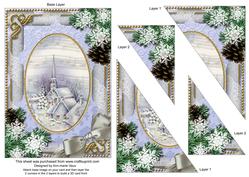 Blue Church Snow 7x5inch Triangle Duo Corner Stacker