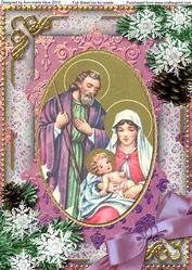 Christmas Religious Scene Snow A4 Picture Sheet