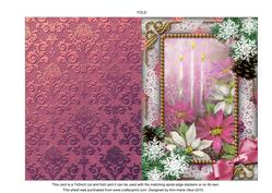 Pink Poinsettia Snow 7x5inch Folded Picture Card