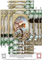 Robin 1 Snow Spiral Edge Stacker 7x5in Card Front