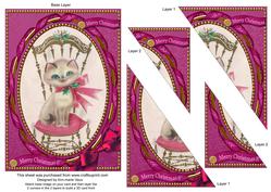 Christmas Cat 7x5inch Triangle Duo Corner Stacker