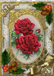 Christmas Roses Holly A4 Picture Sheet