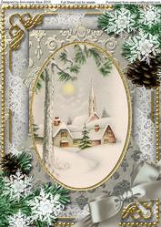 Winter Pub Snow A4 Picture Sheet