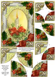 Traditional Candle Holly 7x5inch All 4 Corner Stacker