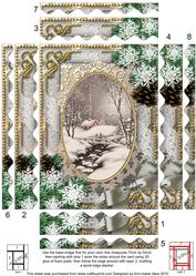 Winter Walk Snow 7x5in Spiral Wavy Edge Stacker