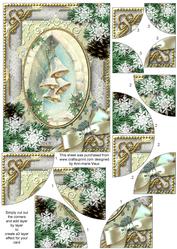 Snow Bells Snow 7x5inch All 4 Corner Stacker Card Front