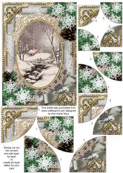 Winter Walk Snow 7x5inch All 4 Corner Stacker Card Front