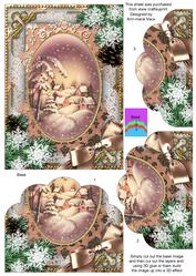 Snowy Village Snow Scallop Bottom 7x5inch Stacker