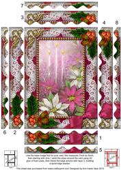 Pink Poinsettia Holly 7x5in Spiral Wavy Edge Stacker