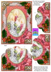 Candle Trio Holly Scallop Bottom 7x5inch Stacker