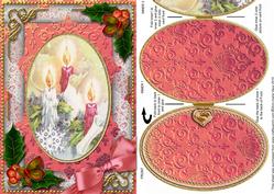 Candle Trio Holly A5 Locket Card Front