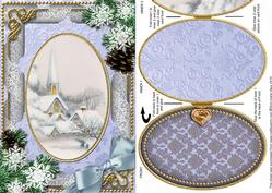 Snowy Church Snow A5 Locket Card Front