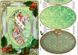 Christmas Stocking Holly A5 Locket Card Front