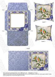 Christmas Blue Tits Card Envelope Pointy Stacker Aio